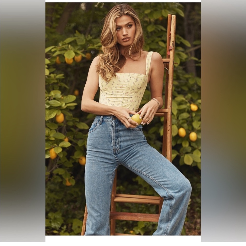 House of CB Poppy Lemon Floral Corset